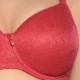 Détail du bonnet moulé sans couture et dentelle Power-Lace du soutien-gorge Alice rouge