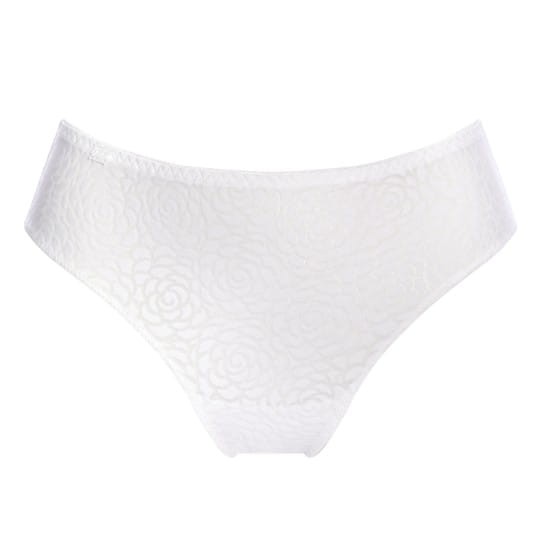 Slip grande taille Romy écru vue de face maille douce et finitions plates